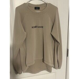 NUX Los Angeles Rowhouse Womens Relaxed Sleek Fabric Sweatshirt Tan Size Large